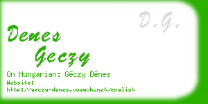 denes geczy business card